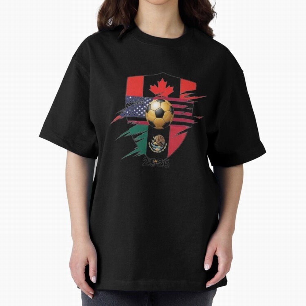Golden Soccer Ball 2026 Host Nations Emblem Classic T-Shirt Experience FIFA World Cup 2026 Group Stage Centered on Cristiano Ronaldo, Brazil, Portugal and Argentina Energy, Match Day Excitement, Supporter Culture, Golden Goals and Global Football