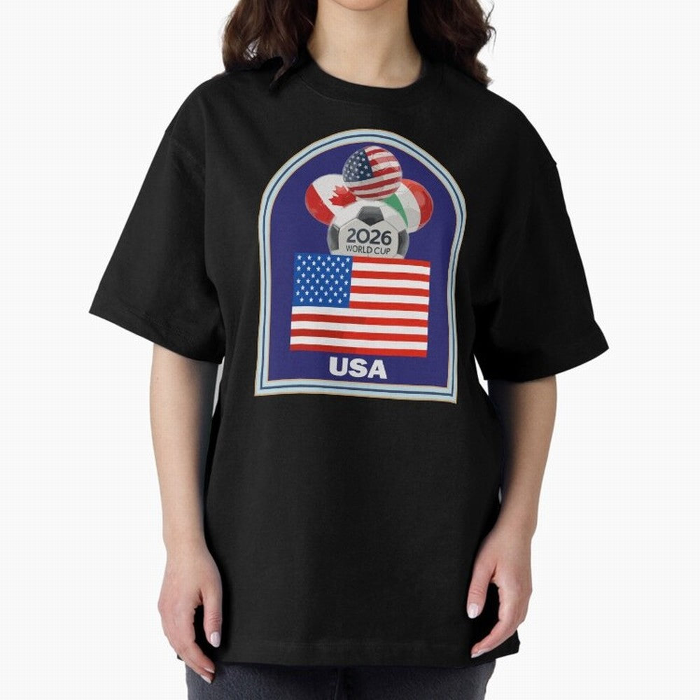 USA 2026 Soccer T-shirt Classic T-Shirt Show Your Love for FIFA World Cup 2026 Spirit, with Germany, Messi, CR7 and Mbappe, Match Day Excitement, Supporter Culture, Golden Goals and Global Football Passion; Ideal for Passionate Fans Who Love