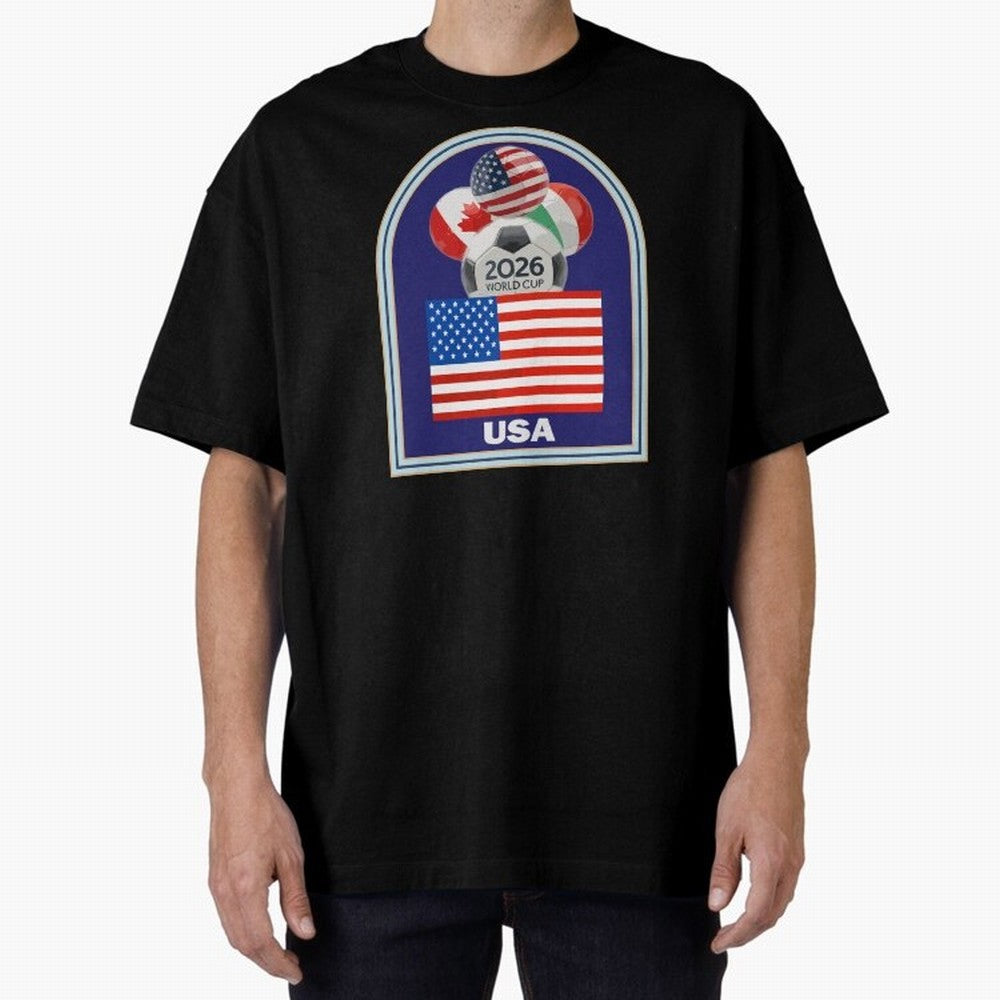 USA 2026 Soccer T-shirt Classic T-Shirt Show Your Love for FIFA World Cup 2026 Spirit, with Germany, Messi, CR7 and Mbappe, Match Day Excitement, Supporter Culture, Golden Goals and Global Football Passion; Ideal for Passionate Fans Who Love