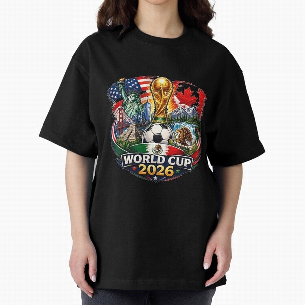 World Football 2026 USA Canada Mexico ¨C Soccer Fan Design Retro Travel Style Classic T-Shirt Celebrate the Road through FIFA World Cup 2026 USA Canada Mexico for Fans of Messi and Cristiano Ronaldo and Germany, Bringing Match Day Excitement,