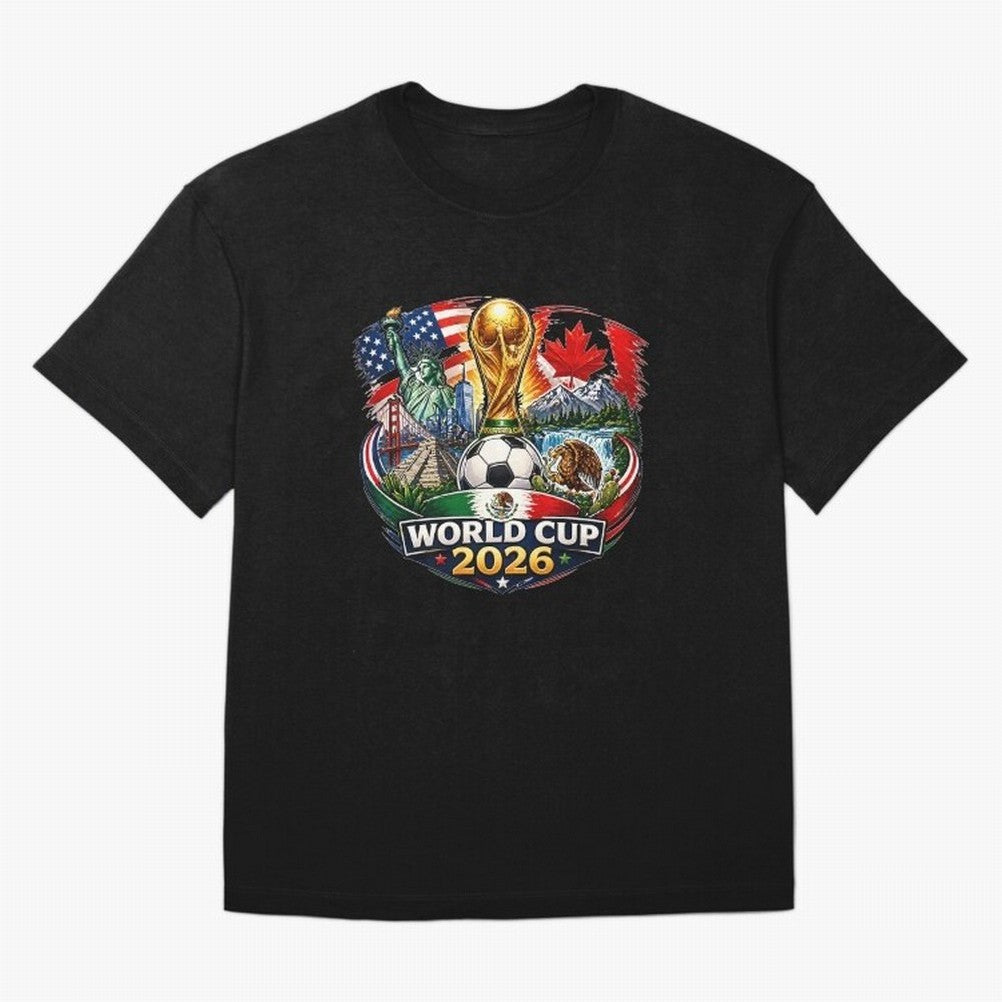 World Football 2026 USA Canada Mexico ¨C Soccer Fan Design Retro Travel Style Classic T-Shirt Celebrate the Road through FIFA World Cup 2026 USA Canada Mexico for Fans of Messi and Cristiano Ronaldo and Germany, Bringing Match Day Excitement,