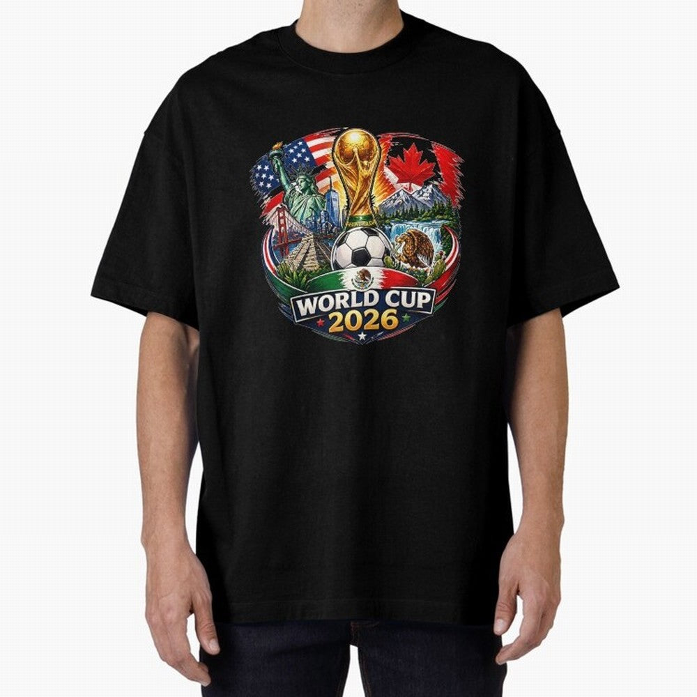 World Football 2026 USA Canada Mexico ¨C Soccer Fan Design Retro Travel Style Classic T-Shirt Celebrate the Road through FIFA World Cup 2026 USA Canada Mexico for Fans of Messi and Cristiano Ronaldo and Germany, Bringing Match Day Excitement,