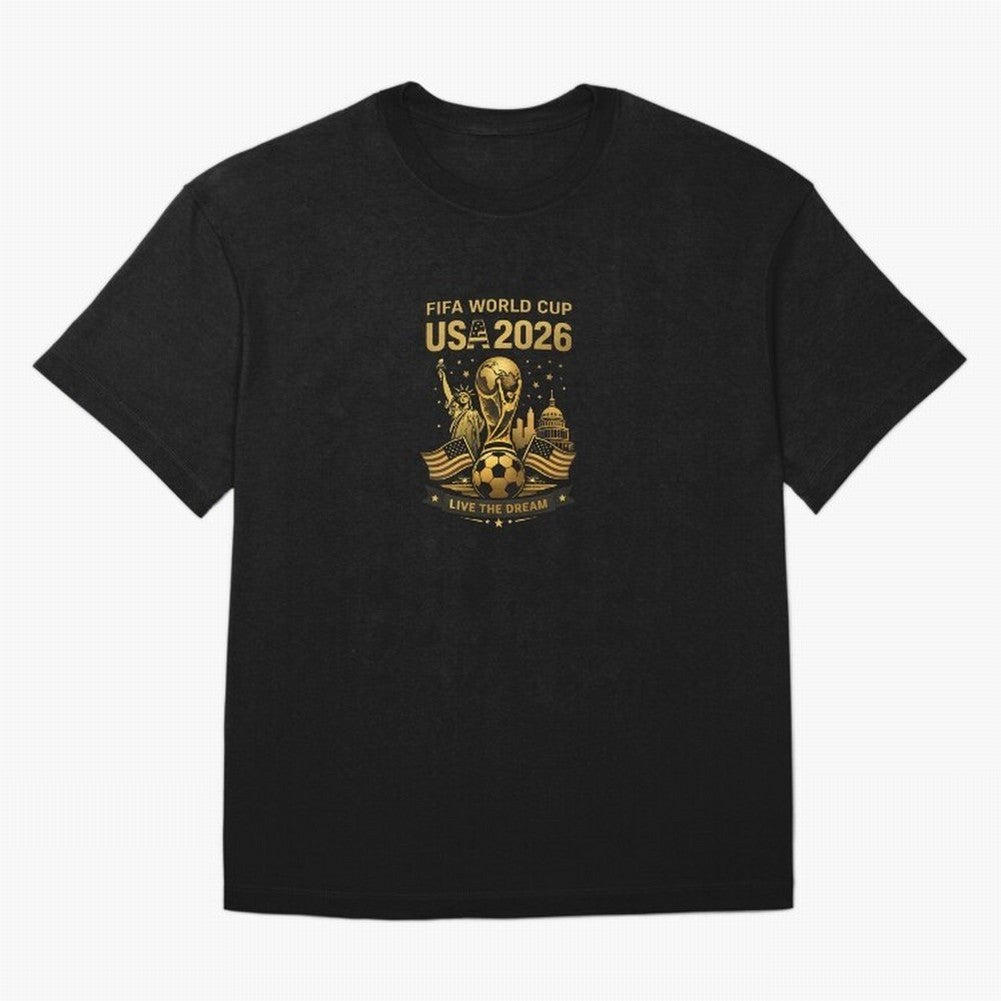 Fifa World Cup USA 2026 Gold Soccer Football Classic T-Shirt Celebrate the Biggest Stage of the FIFA World Cup 2026 Journey through Mbappe and Neymar Highlights, Germany Pride, Goal Celebration Energy, Supporter Heritage, Football Icons and