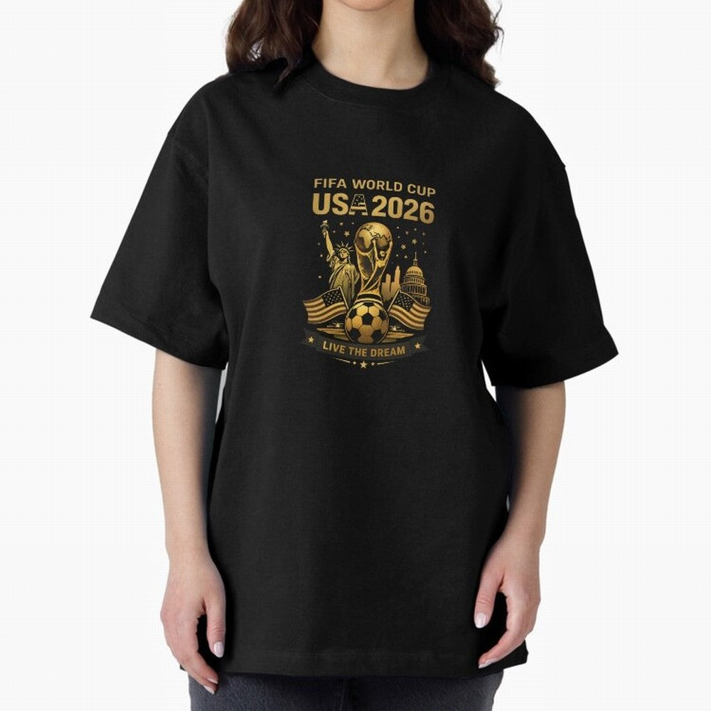 Fifa World Cup USA 2026 Gold Soccer Football Classic T-Shirt Celebrate the Biggest Stage of the FIFA World Cup 2026 Journey through Mbappe and Neymar Highlights, Germany Pride, Goal Celebration Energy, Supporter Heritage, Football Icons and