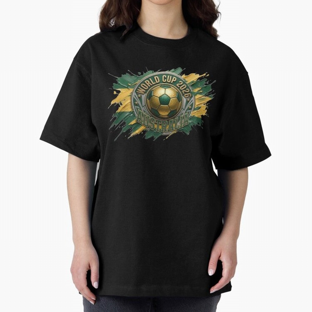 World Cup 2026 Australia Soccer Ball Paint Splash Classic T-Shirt Bring a Vintage Feel to FIFA World Cup 2026 Group Stage Inspired by Messi and Cristiano Ronaldo, Argentina Energy, Football Festival Excitement, Trophy Ambitions, Country Rivalries