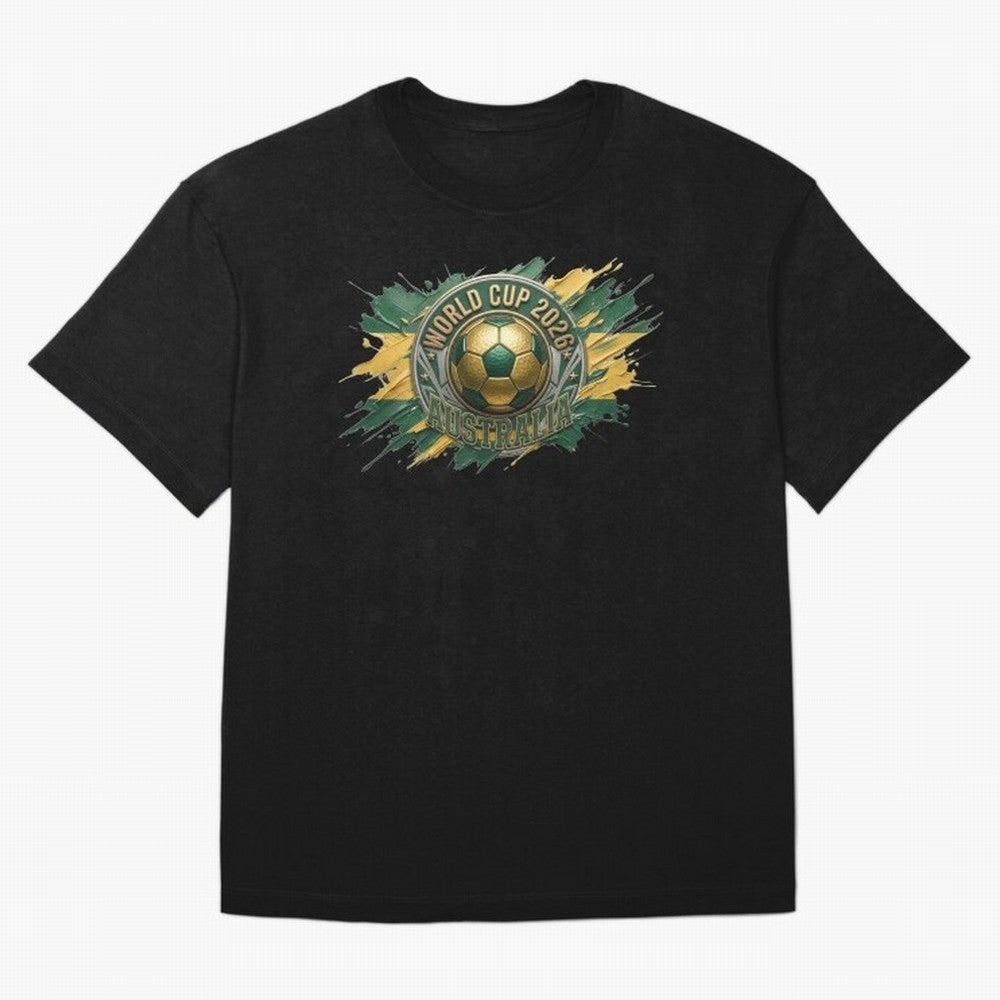 World Cup 2026 Australia Soccer Ball Paint Splash Classic T-Shirt Bring a Vintage Feel to FIFA World Cup 2026 Group Stage Inspired by Messi and Cristiano Ronaldo, Argentina Energy, Football Festival Excitement, Trophy Ambitions, Country Rivalries