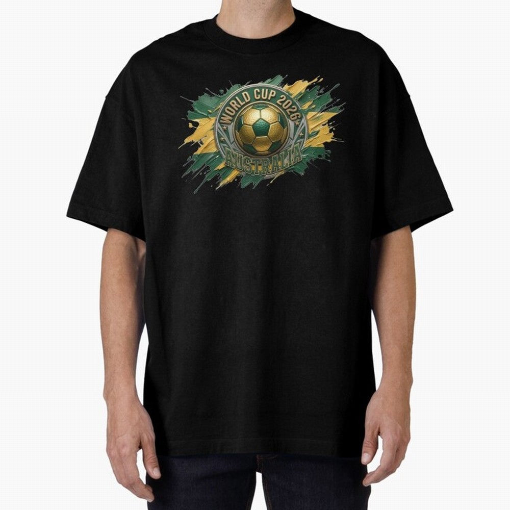 World Cup 2026 Australia Soccer Ball Paint Splash Classic T-Shirt Bring a Vintage Feel to FIFA World Cup 2026 Group Stage Inspired by Messi and Cristiano Ronaldo, Argentina Energy, Football Festival Excitement, Trophy Ambitions, Country Rivalries
