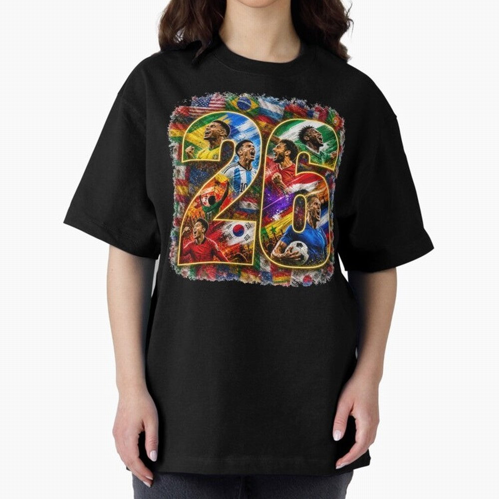 International Global Flags Soccer Football Classic T-Shirt Make Memories around FIFA World Cup 2026 Group Stage for Fans of Mbappe and Neymar and Argentina, France and Brazil, Bringing Global Supporter Spirit, Legendary Goals, National Colors and