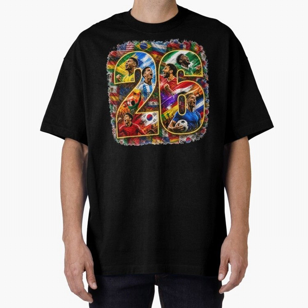 International Global Flags Soccer Football Classic T-Shirt Make Memories around FIFA World Cup 2026 Group Stage for Fans of Mbappe and Neymar and Argentina, France and Brazil, Bringing Global Supporter Spirit, Legendary Goals, National Colors and
