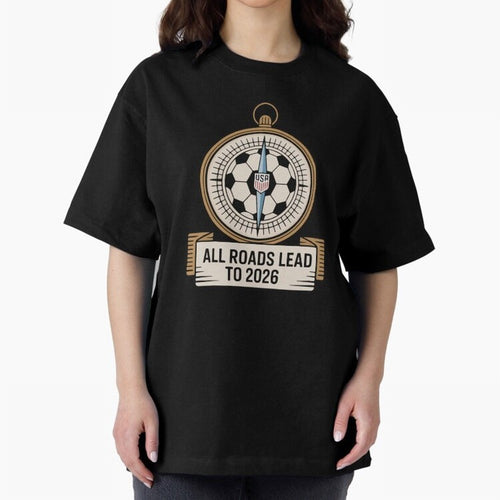All Roads Lead to 2026 USA Soccer Compass World Cup Classic T-Shirt Celebrate Supporters United by Global Football Passion for FIFA World Cup 2026, Capturing Neymar, England, Retro Football Energy, Iconic Rivalries, Trophy Chase Drama and Stadium
