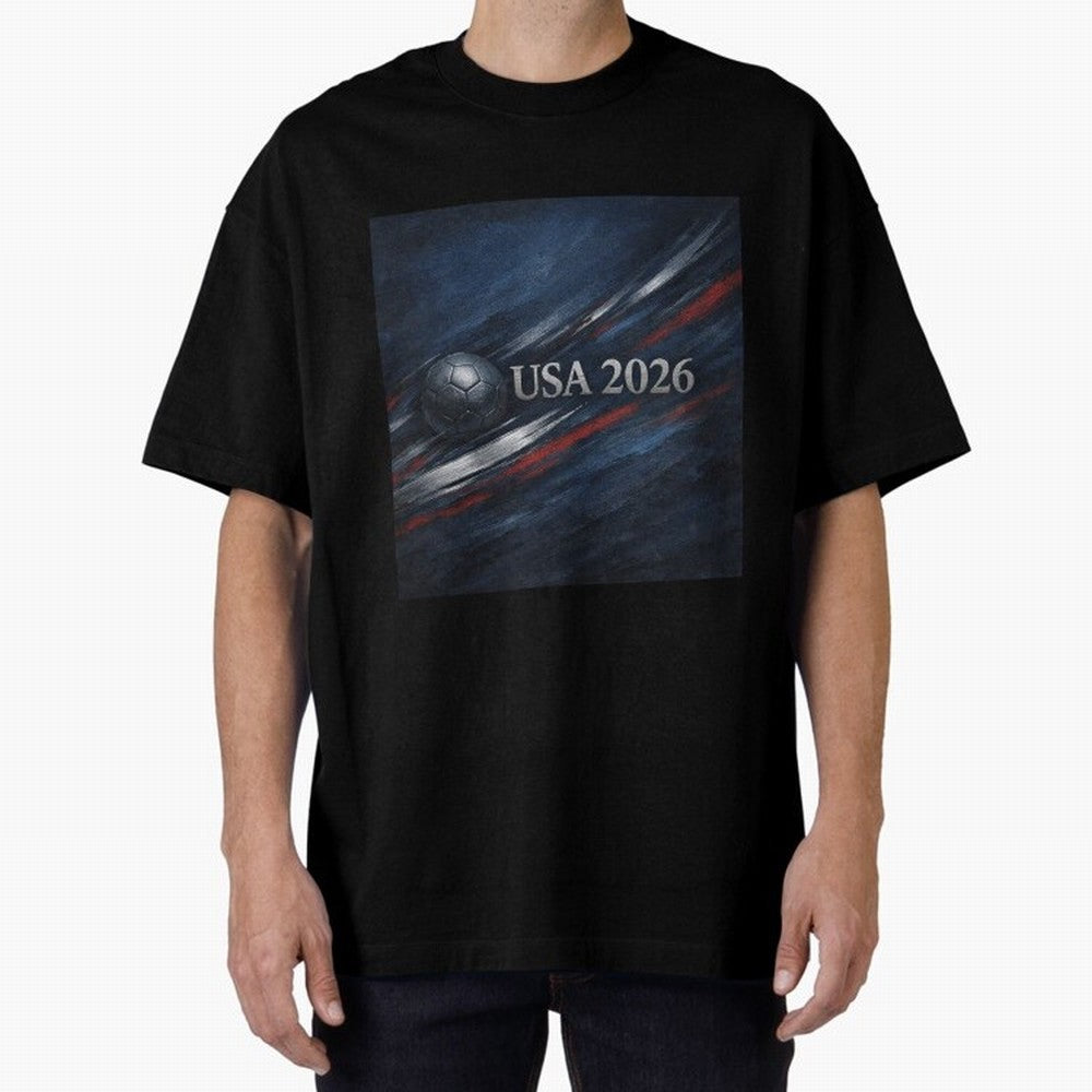 USA 2026 Soccer Emblem Inspired Classic T-Shirt Showcase FIFA World Cup 2026 Filled with CR7, Portugal Energy, Football History, Final Match Energy, Crowd Noise and Once in a Lifetime Moments; Ideal for Football Dads, Football Moms, Friends,