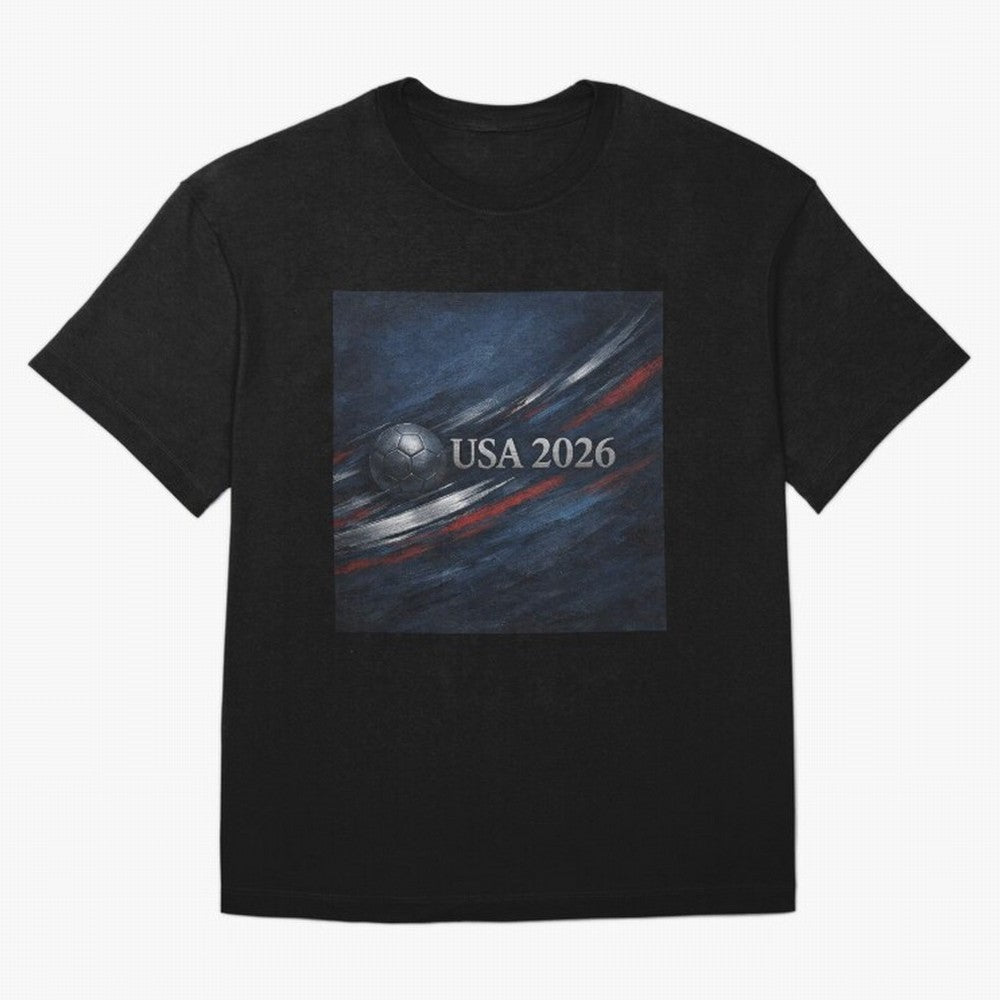 USA 2026 Soccer Emblem Inspired Classic T-Shirt Showcase FIFA World Cup 2026 Filled with CR7, Portugal Energy, Football History, Final Match Energy, Crowd Noise and Once in a Lifetime Moments; Ideal for Football Dads, Football Moms, Friends,