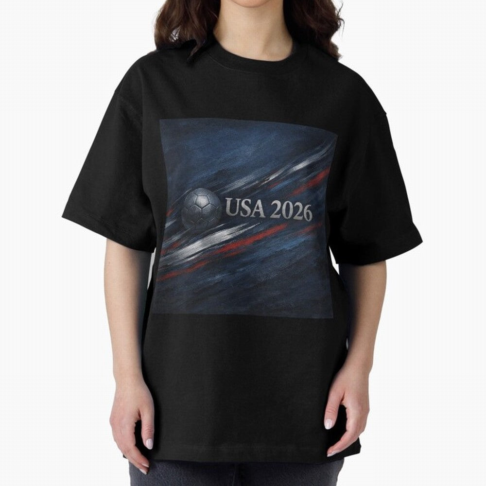 USA 2026 Soccer Emblem Inspired Classic T-Shirt Showcase FIFA World Cup 2026 Filled with CR7, Portugal Energy, Football History, Final Match Energy, Crowd Noise and Once in a Lifetime Moments; Ideal for Football Dads, Football Moms, Friends,