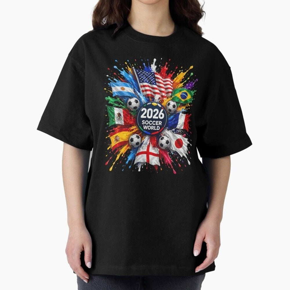 2026 Soccer World Championship Global Flags Paint Splash Sports Fan Graphic Classic T-Shirt Represent FIFA World Cup 2026 Group Stage Spirit, Highlighting Netherlands, Neymar, Game Day Rituals, Football Legends, Country Pride and the Road to the