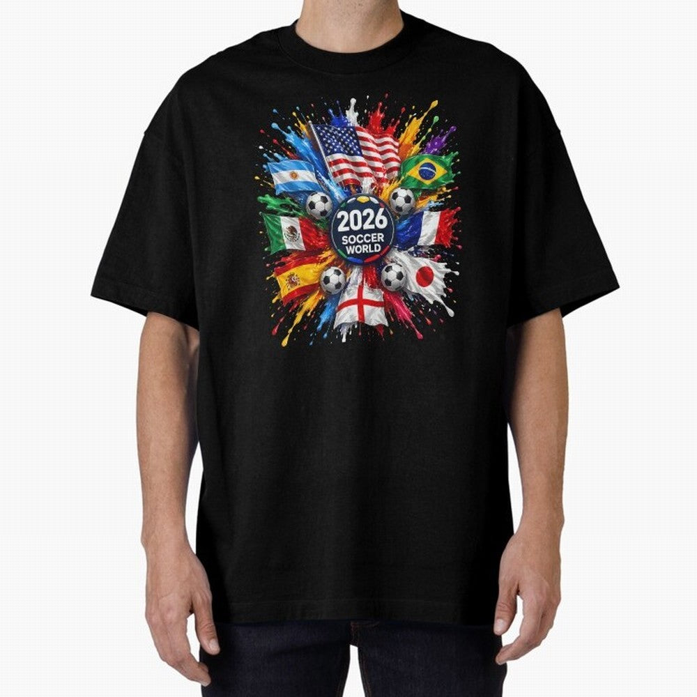 2026 Soccer World Championship Global Flags Paint Splash Sports Fan Graphic Classic T-Shirt Represent FIFA World Cup 2026 Group Stage Spirit, Highlighting Netherlands, Neymar, Game Day Rituals, Football Legends, Country Pride and the Road to the