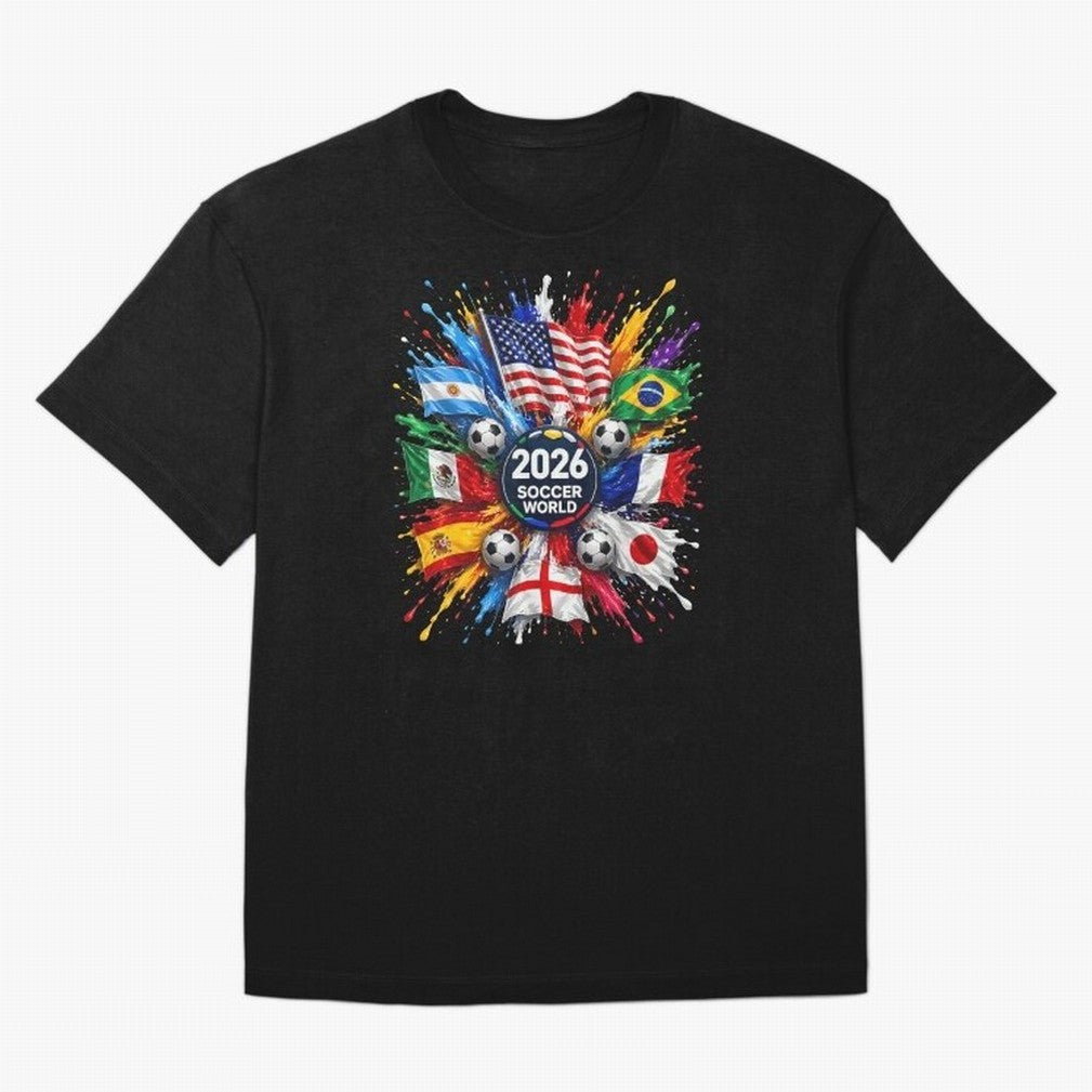 2026 Soccer World Championship Global Flags Paint Splash Sports Fan Graphic Classic T-Shirt Represent FIFA World Cup 2026 Group Stage Spirit, Highlighting Netherlands, Neymar, Game Day Rituals, Football Legends, Country Pride and the Road to the