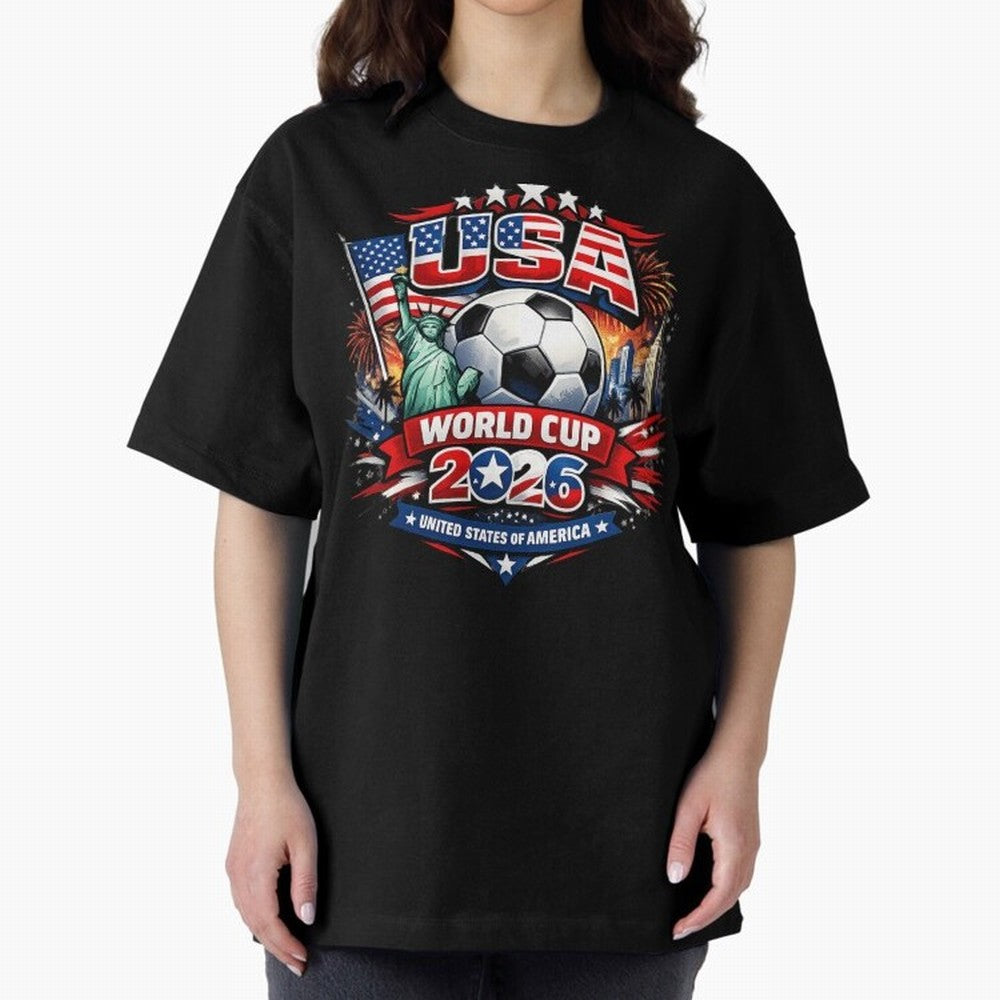 USA World Cup 2026 Soccer Graphic ¨C Patriotic Football Fan Art Classic T-Shirt Capture FIFA World Cup 2026 USA Canada Mexico Celebrating Mbappe and Neymar, Spain and Netherlands Energy, Stadium Memories, Football Loyalty, International Chants and