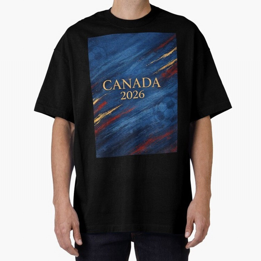 Elegant and Luxury Canada 2026 Soccer Theme Classic T-Shirt Celebrate the Road through FIFA World Cup 2026 Group Stage Spirit, Centered on England and Germany, CR7 and Messi, Vintage Soccer Flavor, Modern Football Stars, National Flags and Final