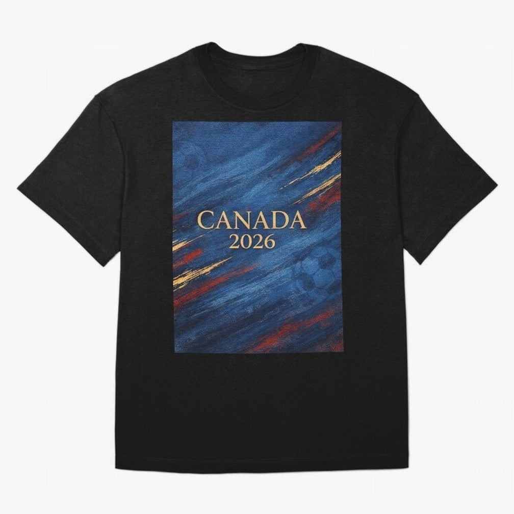 Elegant and Luxury Canada 2026 Soccer Theme Classic T-Shirt Celebrate the Road through FIFA World Cup 2026 Group Stage Spirit, Centered on England and Germany, CR7 and Messi, Vintage Soccer Flavor, Modern Football Stars, National Flags and Final