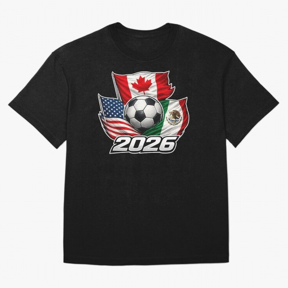 Soccer 2026 USA Canada Mexico ¨C World Football Flags Classic T-Shirt Bring Bold Fan Energy to Match Day Hype around FIFA World Cup 2026, CR7 and Messi, England and Germany, Football Festival Excitement, Trophy Ambitions, Country Rivalries and Star