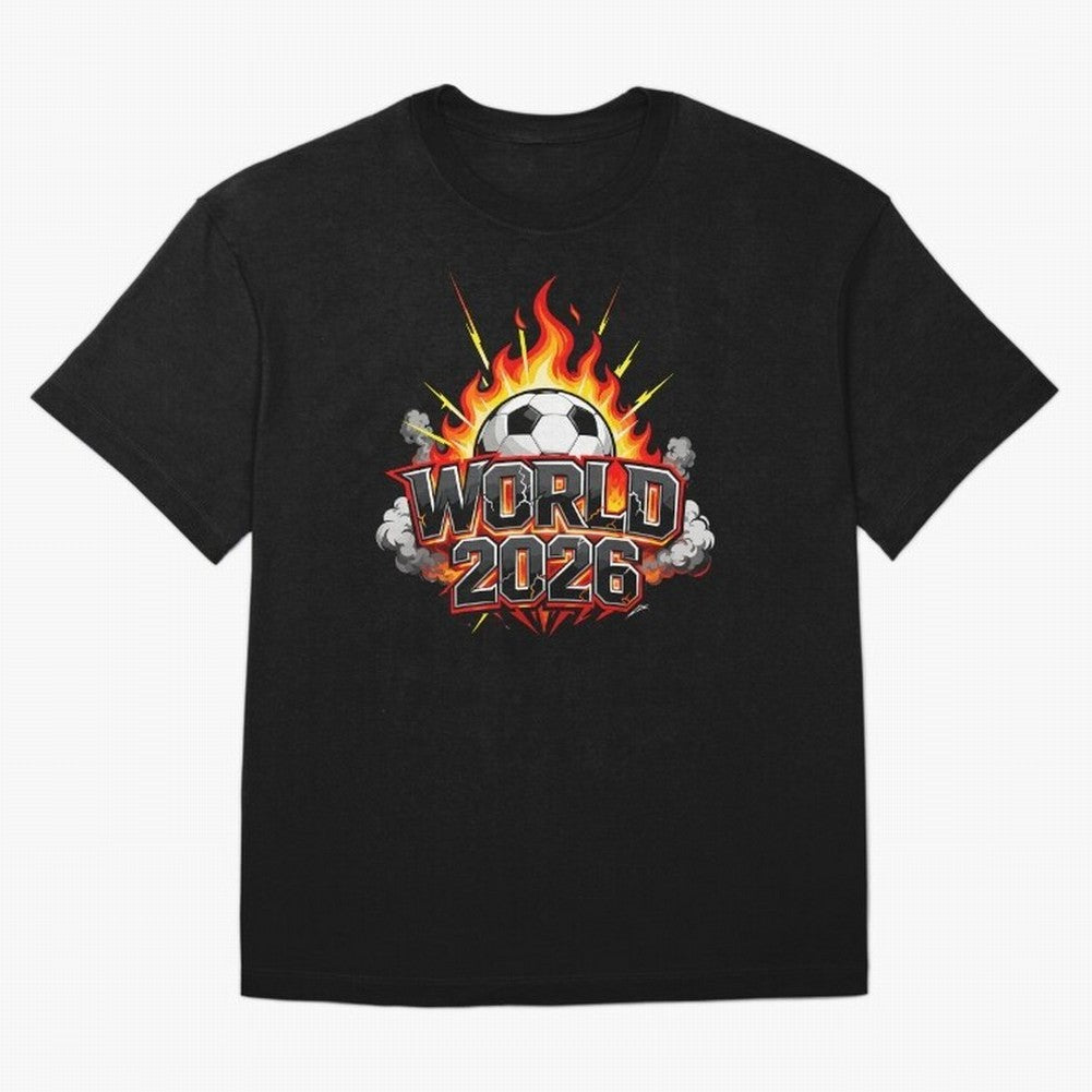World 2026 Soccer Ball On Fire Football Tournament Classic T-Shirt Bring Match Day Fire to Match Day Hype around FIFA World Cup 2026 USA Canada Mexico, Cristiano Ronaldo, Haaland and CR7, Brazil, Football Passion, Legendary Performances, Festival