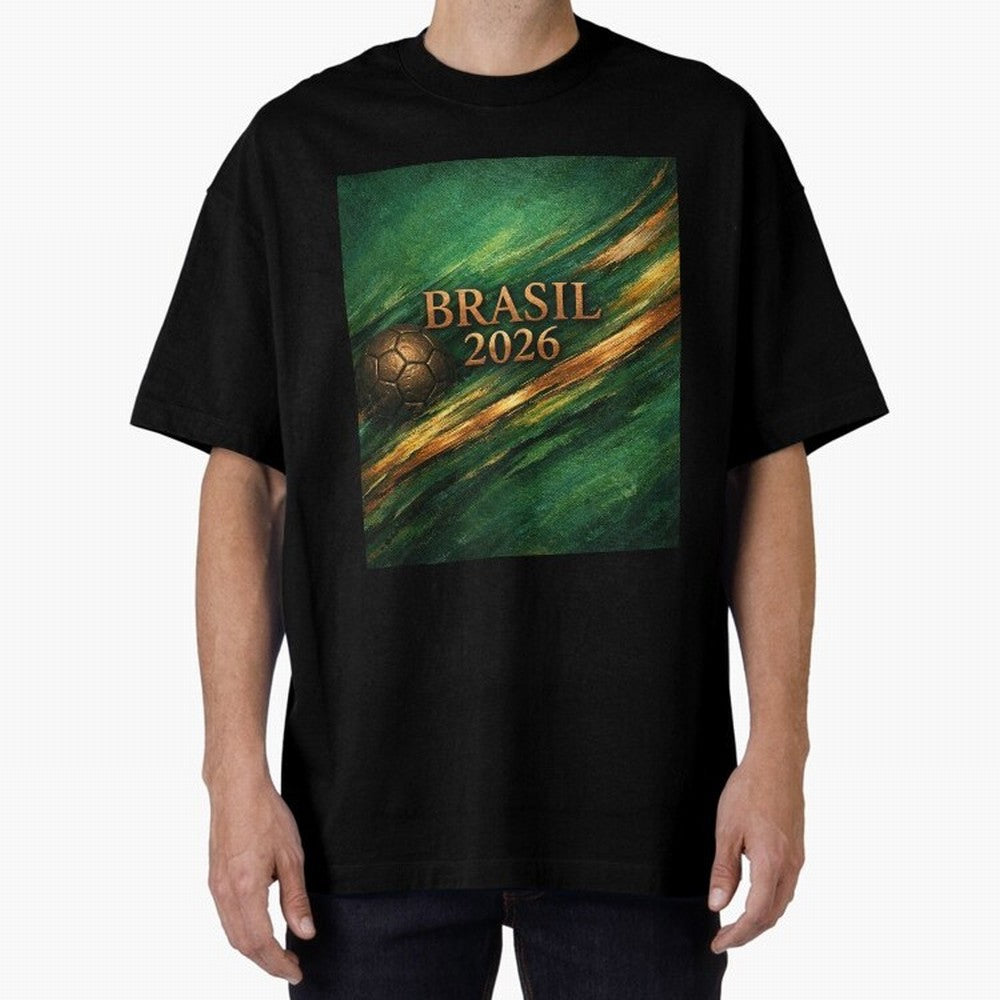 Brasil 2026 Soccer Theme Dark Green Classic T-Shirt Remember Iconic Moments from FIFA World Cup 2026 for Fans of Haaland and Mbappe and Spain, Bringing Classic Soccer Heritage, Championship Pressure, Fan Loyalty and International Pride; Great for