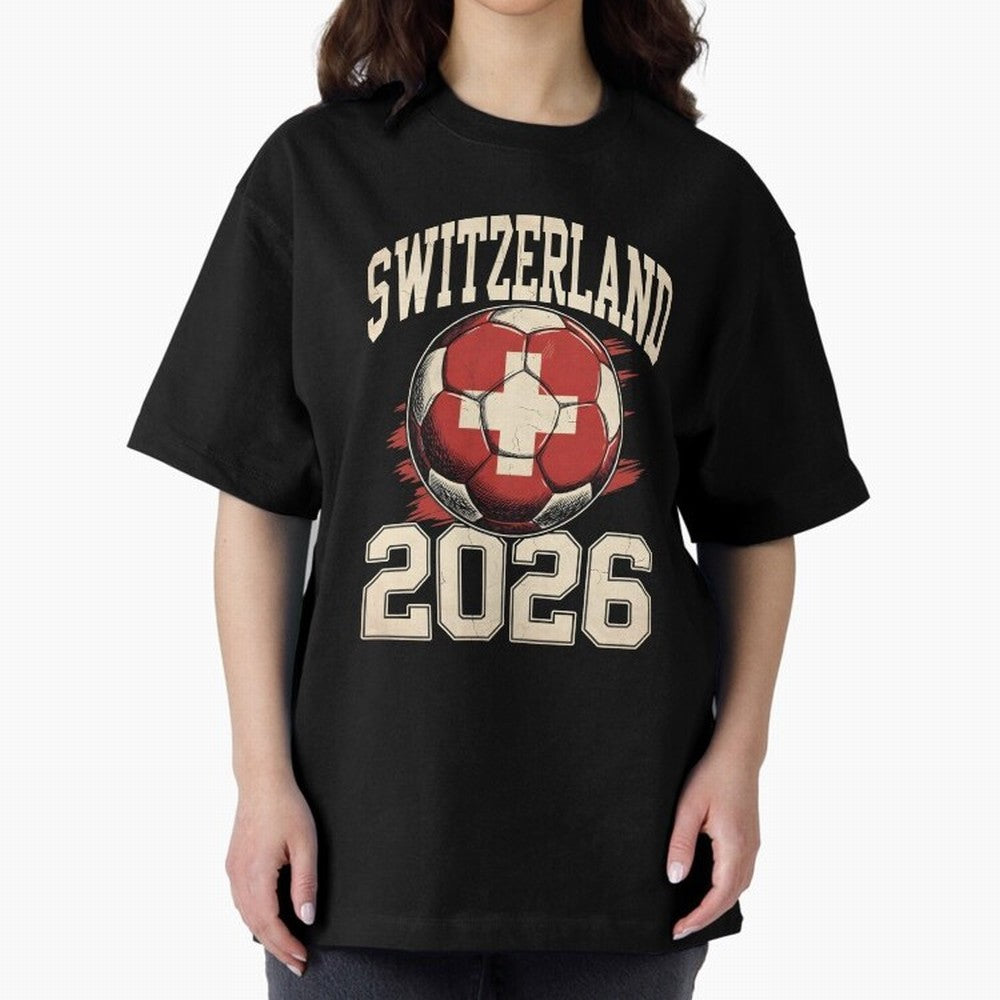 Switzerland 2026 World Cup Classic T-Shirt Bring Global Tournament Vibes to Match Day Hype around FIFA World Cup 2026 Group Stage, Messi and Cristiano Ronaldo, Spain, Football Festival Excitement, Trophy Ambitions, Country Rivalries and Star Player