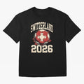 Switzerland 2026 World Cup Classic T-Shirt Bring Global Tournament Vibes to Match Day Hype around FIFA World Cup 2026 Group Stage, Messi and Cristiano Ronaldo, Spain, Football Festival Excitement, Trophy Ambitions, Country Rivalries and Star Player