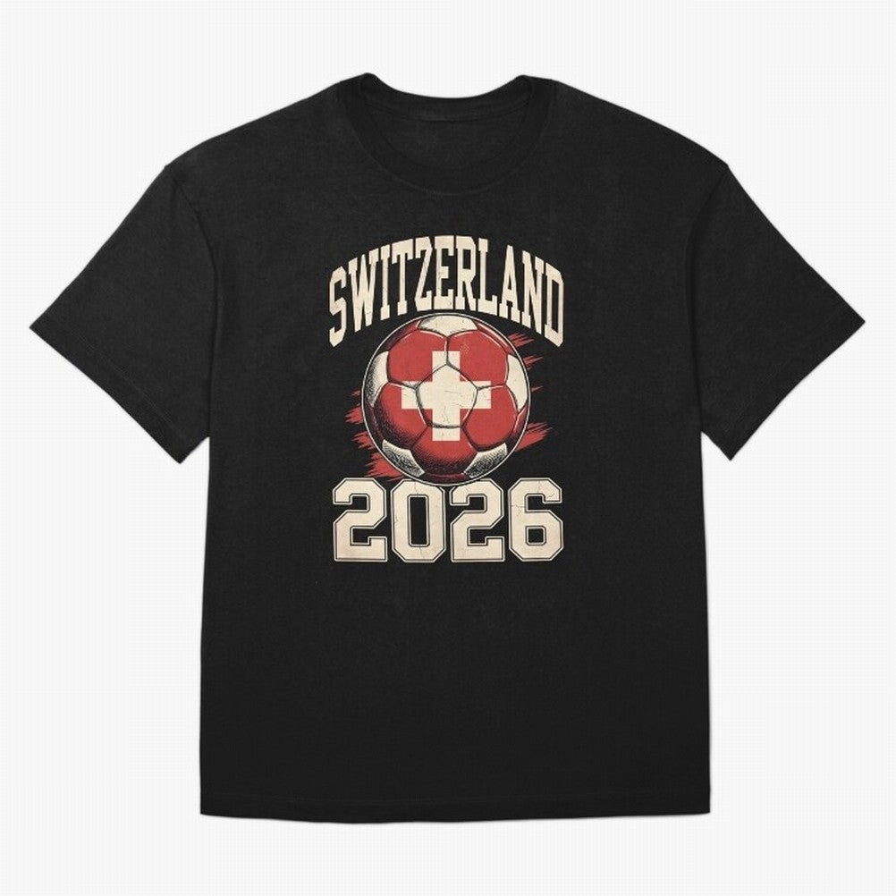 Switzerland 2026 World Cup Classic T-Shirt Bring Global Tournament Vibes to Match Day Hype around FIFA World Cup 2026 Group Stage, Messi and Cristiano Ronaldo, Spain, Football Festival Excitement, Trophy Ambitions, Country Rivalries and Star Player