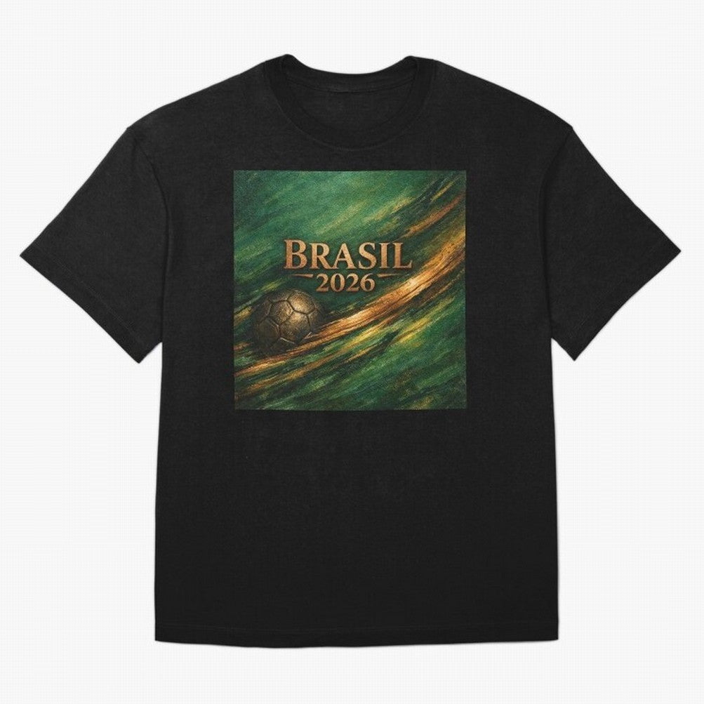 Brasil 2026 Soccer Theme Gold - Elegance Classic T-Shirt Keep the Match Day Mood of FIFA World Cup 2026 Group Stage for Fans of Neymar and France, Bringing Retro Football Energy, Iconic Rivalries, Trophy Chase Drama and Stadium Atmosphere; Made for