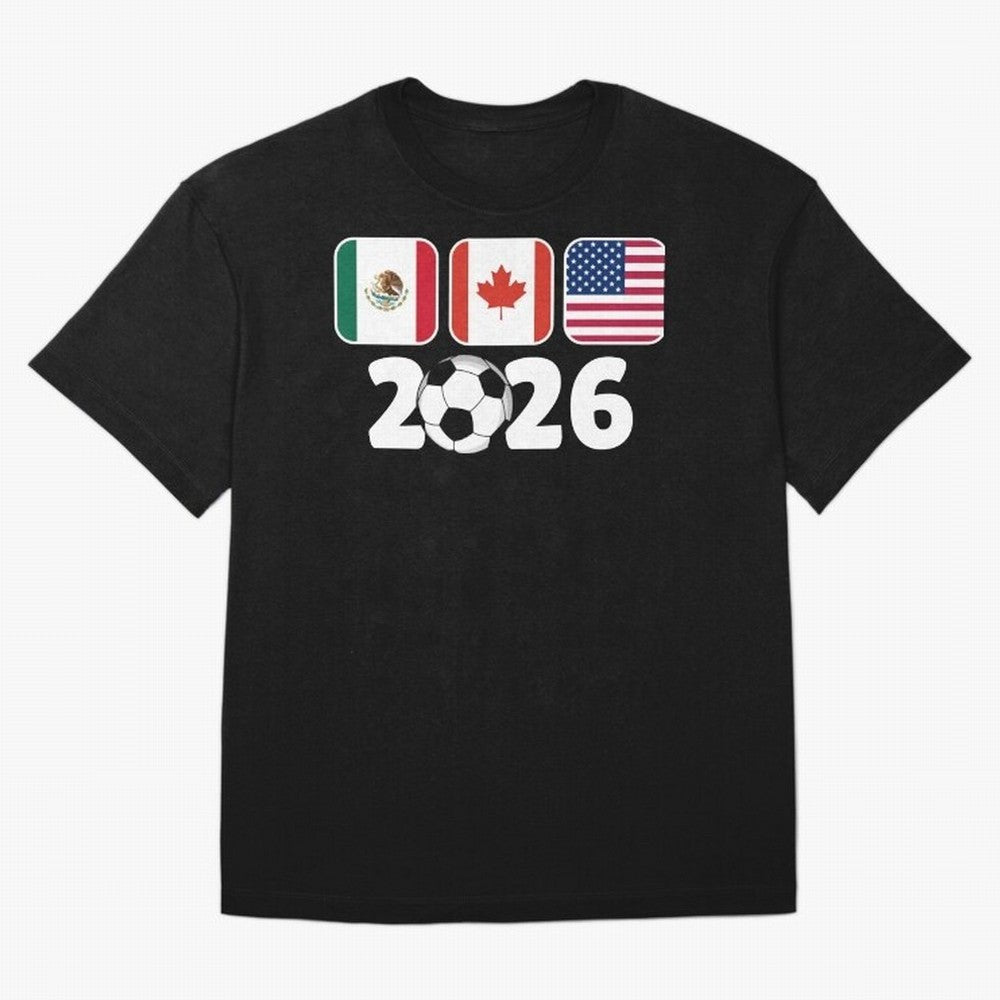 2026 World Cup North America Emblem Retro Classic T-Shirt Follow Every Goal of FIFA World Cup 2026 USA Canada Mexico Built around Haaland, Brazil Energy, Match Day Excitement, Supporter Culture, Golden Goals and Global Football Passion; Ideal for