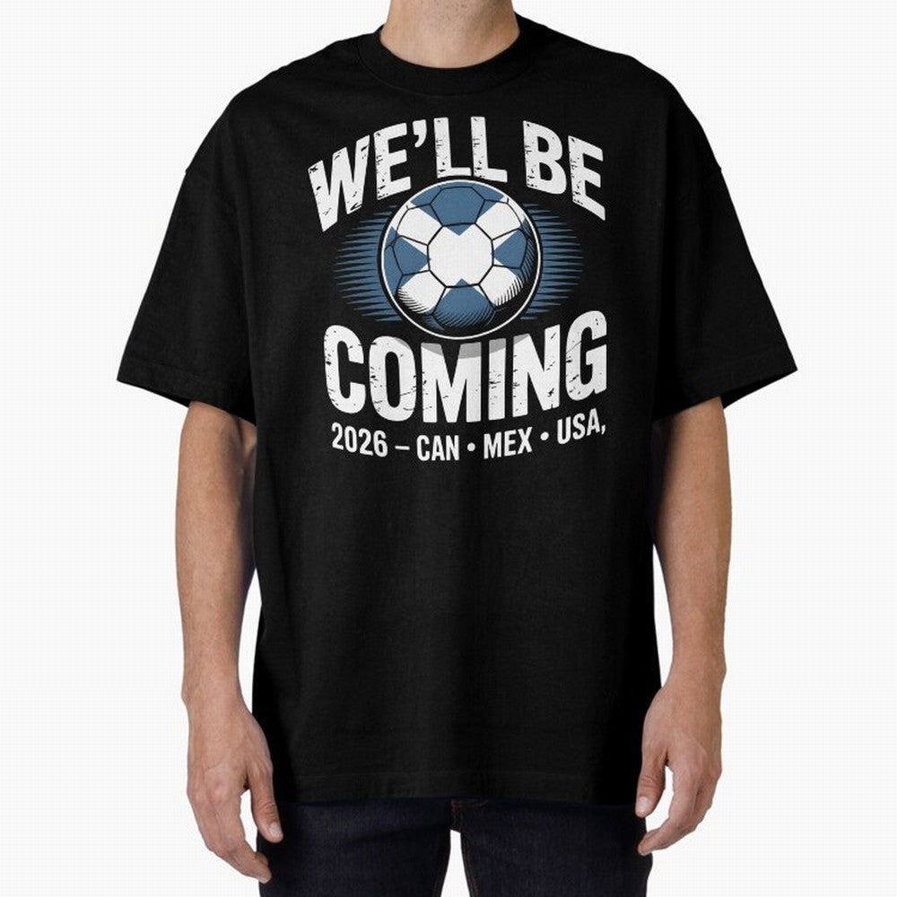 We¡¯ll Be Coming 26 International Football Supporters Tee Classic T-Shirt Share the Excitement of Match Day Hype around FIFA World Cup 2026, CR7 and Messi, Portugal, Spain and Germany, Vintage Soccer Flavor, Modern Football Stars, National Flags