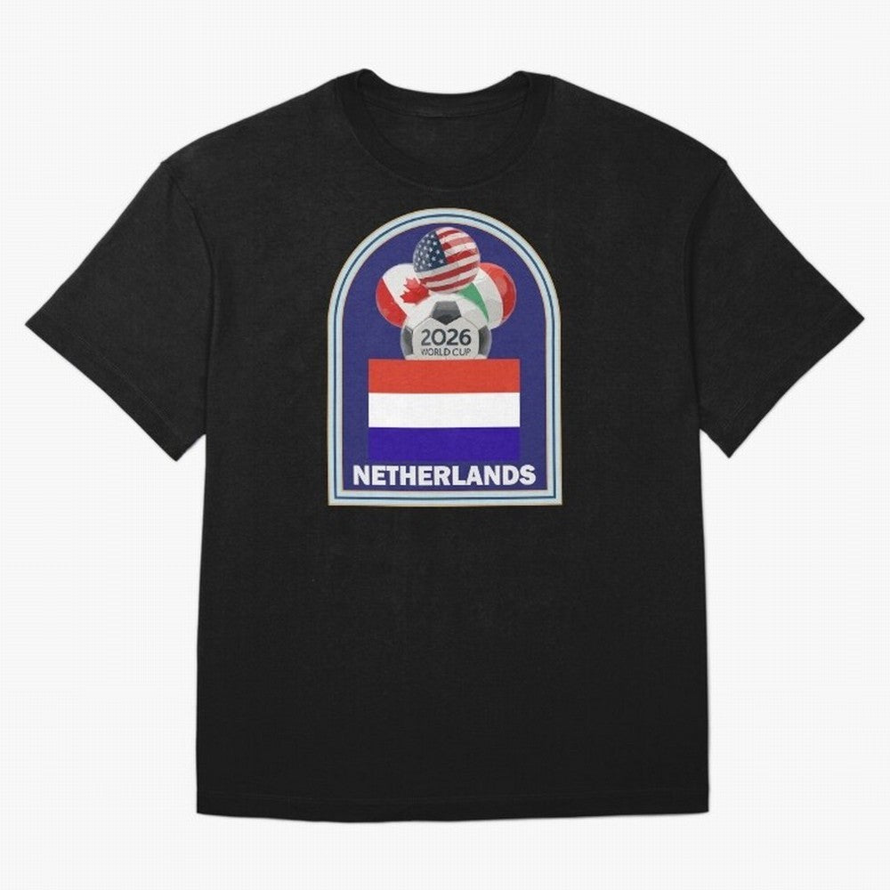 Netherlands 2026 Soccer T-shirt Classic T-Shirt Honor FIFA World Cup 2026 Driven by Cristiano Ronaldo, Haaland and CR7, France and Portugal Energy, Vintage Soccer Flavor, Modern Football Stars, National Flags and Final Night Emotion; Created for