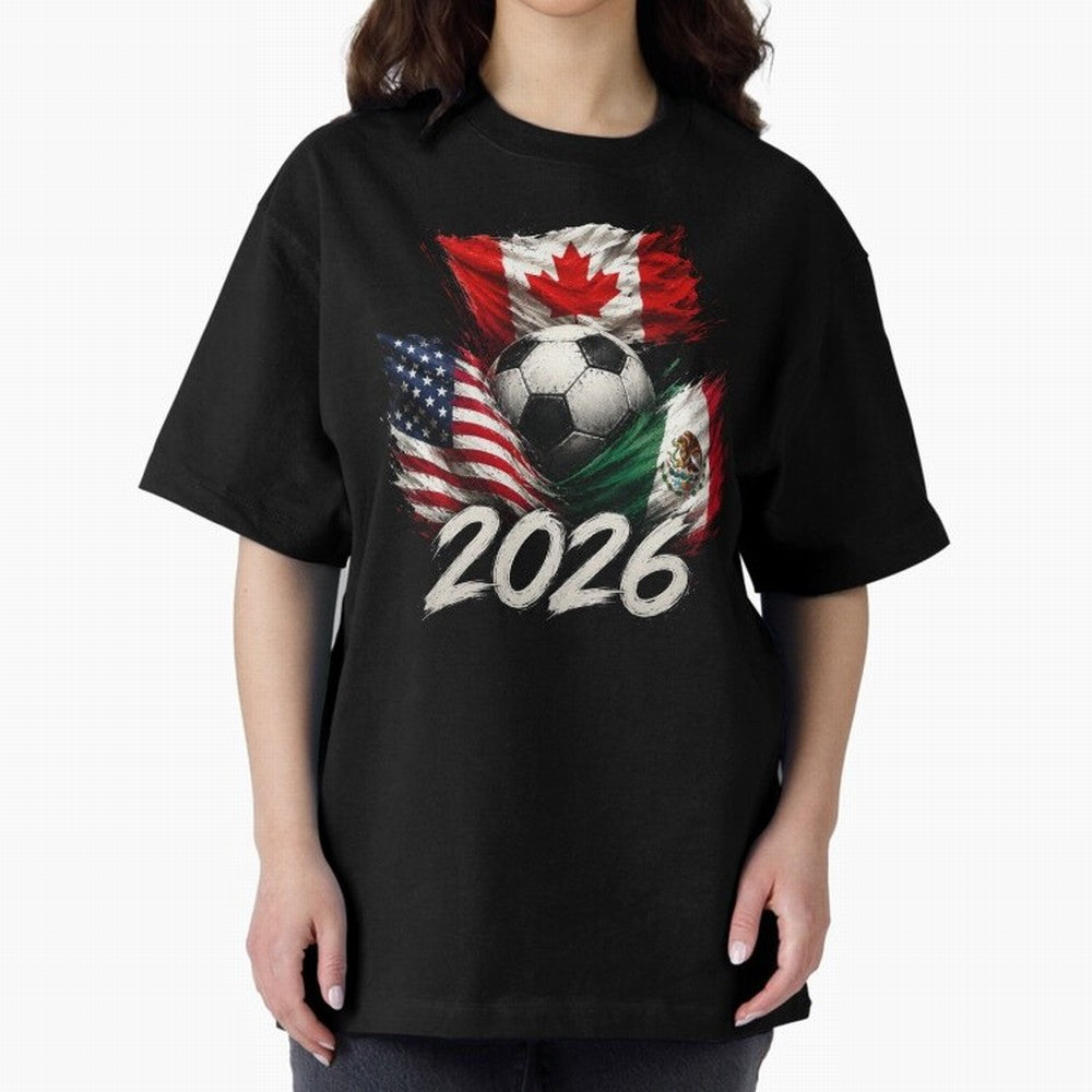 Soccer 2026 USA Canada Mexico ¨C World Football Flags Design Classic T-Shirt Bring Match Day Fire to FIFA World Cup 2026 for Fans of CR7 and Messi and Argentina and Brazil, Bringing Fan Favorite Moments, National Team Passion, Big Match Drama and