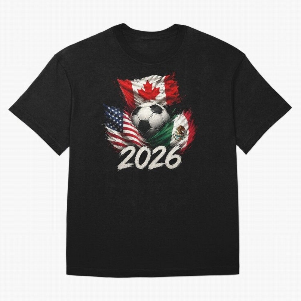 Soccer 2026 USA Canada Mexico ¨C World Football Flags Design Classic T-Shirt Bring Match Day Fire to FIFA World Cup 2026 for Fans of CR7 and Messi and Argentina and Brazil, Bringing Fan Favorite Moments, National Team Passion, Big Match Drama and