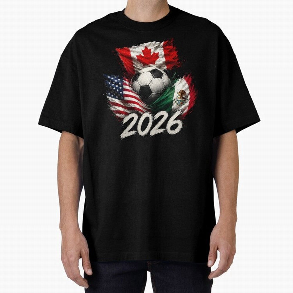 Soccer 2026 USA Canada Mexico ¨C World Football Flags Design Classic T-Shirt Bring Match Day Fire to FIFA World Cup 2026 for Fans of CR7 and Messi and Argentina and Brazil, Bringing Fan Favorite Moments, National Team Passion, Big Match Drama and