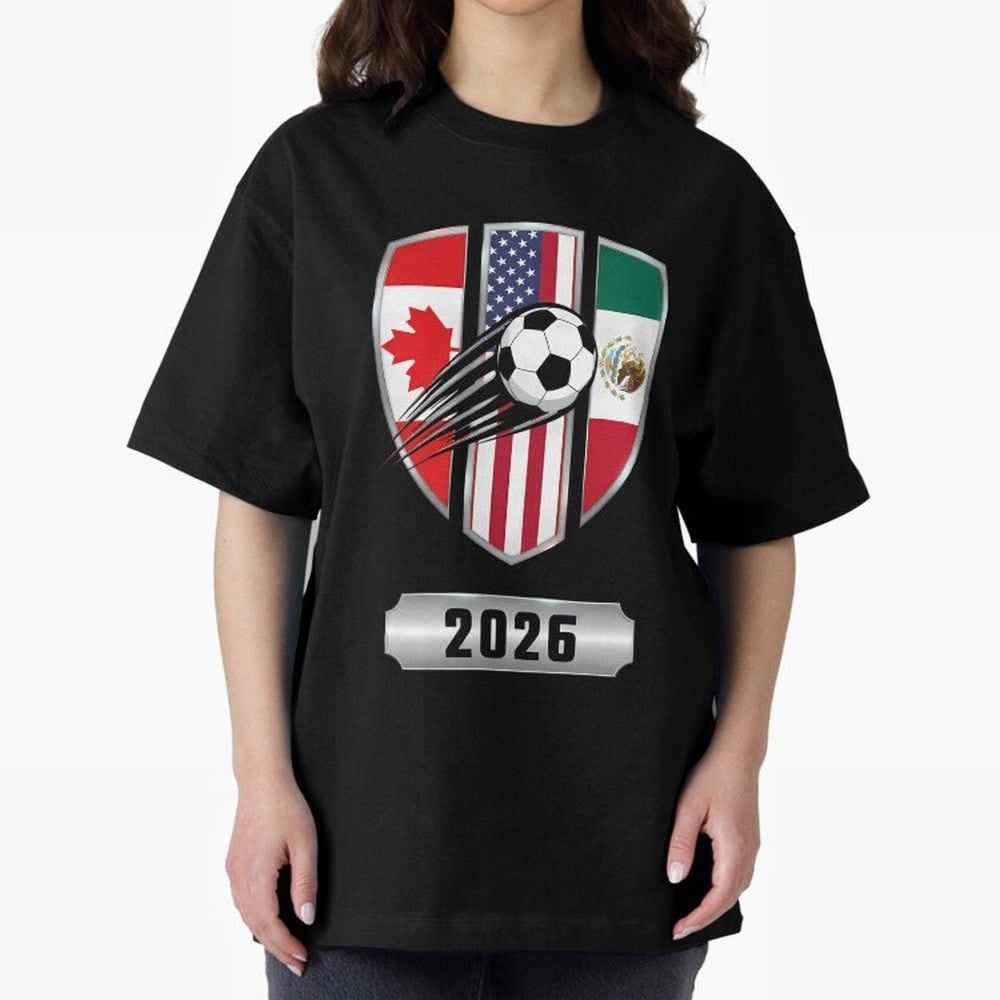 North United America Shield 2026 Cup Classic T-Shirt Carry the Dream of FIFA World Cup 2026 Group Stage for Fans of Messi and France, Bringing Football History, Final Match Energy, Crowd Noise and Once in a Lifetime Moments; Built for Supporters