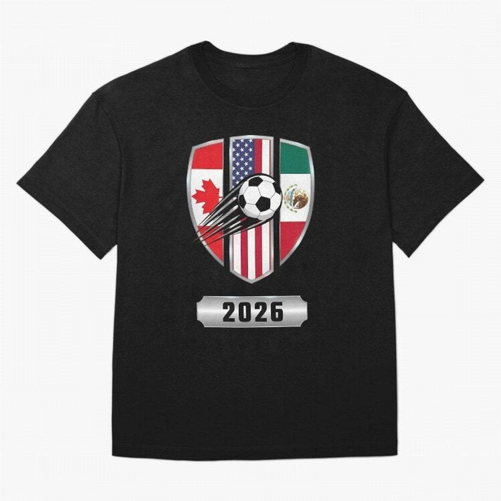 North United America Shield 2026 Cup Classic T-Shirt Carry the Dream of FIFA World Cup 2026 Group Stage for Fans of Messi and France, Bringing Football History, Final Match Energy, Crowd Noise and Once in a Lifetime Moments; Built for Supporters