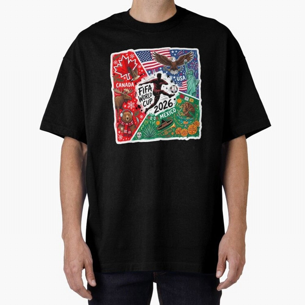 FIFA World Cup 2026 USA Canada Mexico ¨C Patriotic Football Collage Design Classic T-Shirt Get Ready for Global Football Passion for FIFA World Cup 2026, Driven by Messi, Brazil, Worldwide Fan Energy, Dramatic Goals, Stadium Lights and Championship