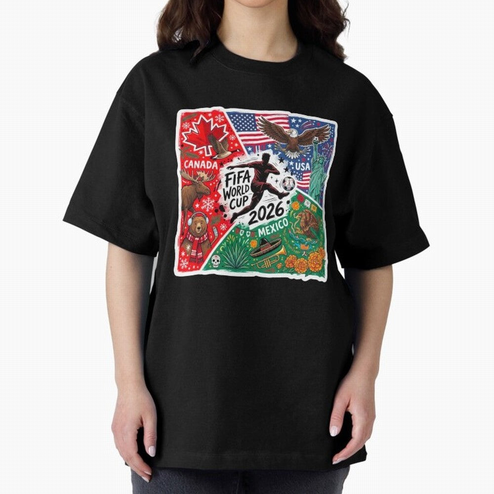 FIFA World Cup 2026 USA Canada Mexico ¨C Patriotic Football Collage Design Classic T-Shirt Get Ready for Global Football Passion for FIFA World Cup 2026, Driven by Messi, Brazil, Worldwide Fan Energy, Dramatic Goals, Stadium Lights and Championship