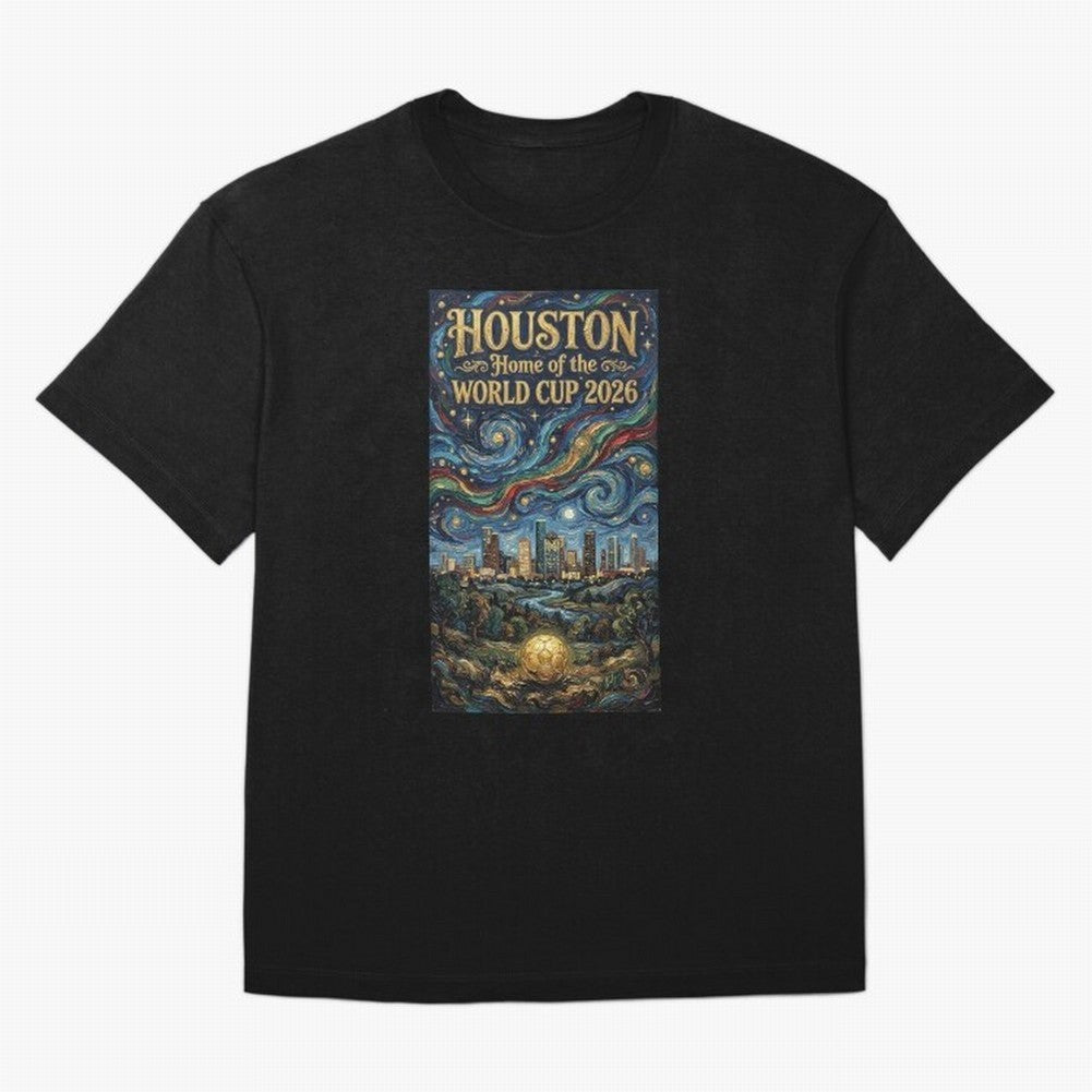 Houston Starry Night Skyline World Cup 2026 Soccer Poster ¡ª Van Gogh Fine Art Print Classic T-Shirt Feel the Roar of FIFA World Cup 2026 Group Stage Filled with Haaland, France Energy, Soccer Culture, Superstar Moments, National Team Dreams and