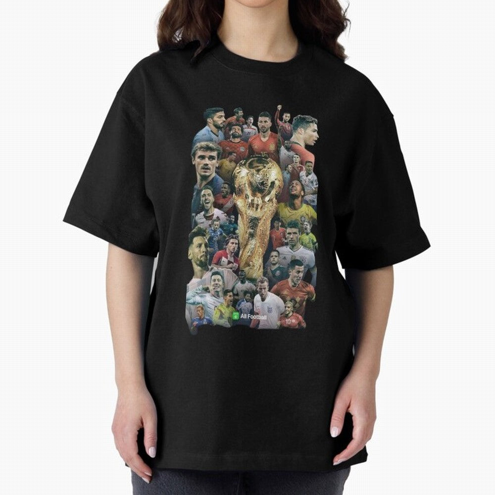 All Football Classic T-Shirt Embrace FIFA World Cup 2026 Group Stage Spirit, Highlighting France, Cristiano Ronaldo, Worldwide Fan Energy, Dramatic Goals, Stadium Lights and Championship Celebrations; Perfect for Supporters Who Want Bold Football
