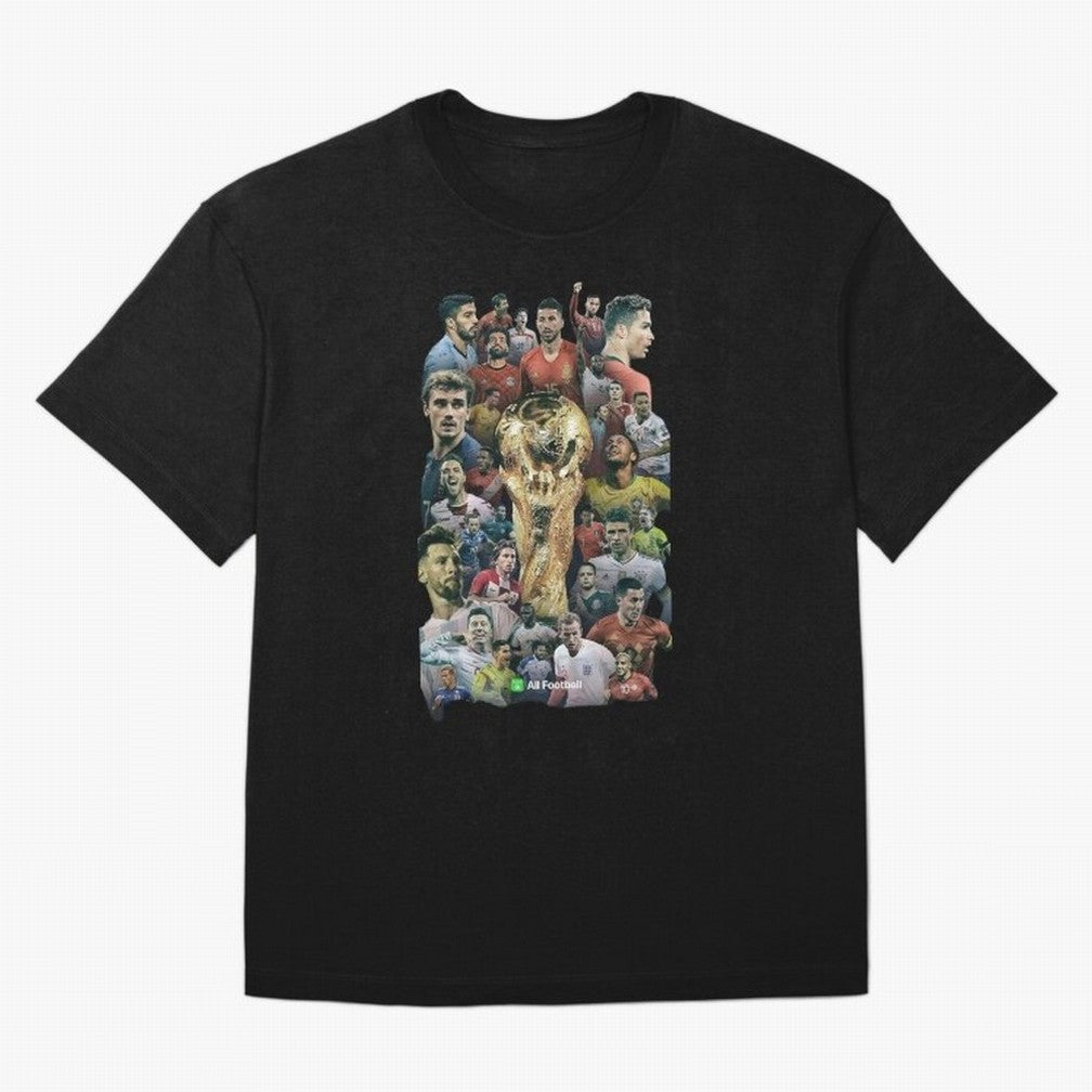 All Football Classic T-Shirt Embrace FIFA World Cup 2026 Group Stage Spirit, Highlighting France, Cristiano Ronaldo, Worldwide Fan Energy, Dramatic Goals, Stadium Lights and Championship Celebrations; Perfect for Supporters Who Want Bold Football