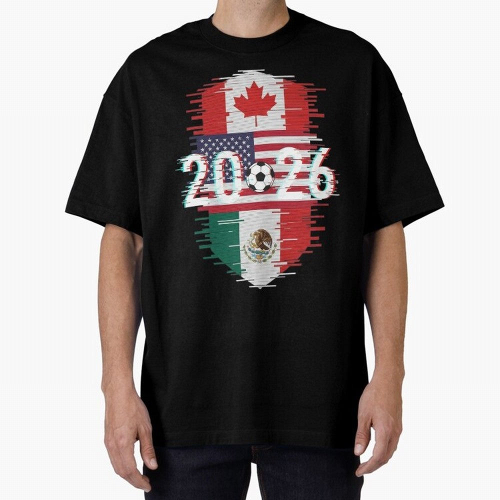 Glitched United 2026 - North America Emblem Classic T-Shirt Keep Football History Alive during the FIFA World Cup 2026 Journey through Cristiano Ronaldo Highlights, Portugal, Spain and Germany Pride, Retro Football Energy, Iconic Rivalries, Trophy