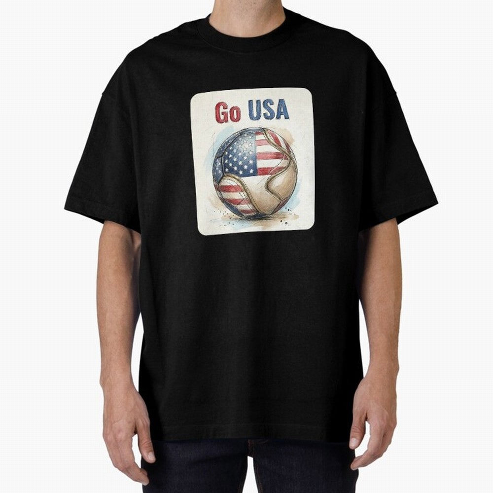 Go USA Soccer Ball Flag | American Football Fan Graphic Tee Classic T-Shirt Relive Legendary Nights from Match Day Hype around FIFA World Cup 2026 Group Stage, Mbappe, Netherlands, Classic Soccer Heritage, Championship Pressure, Fan Loyalty and