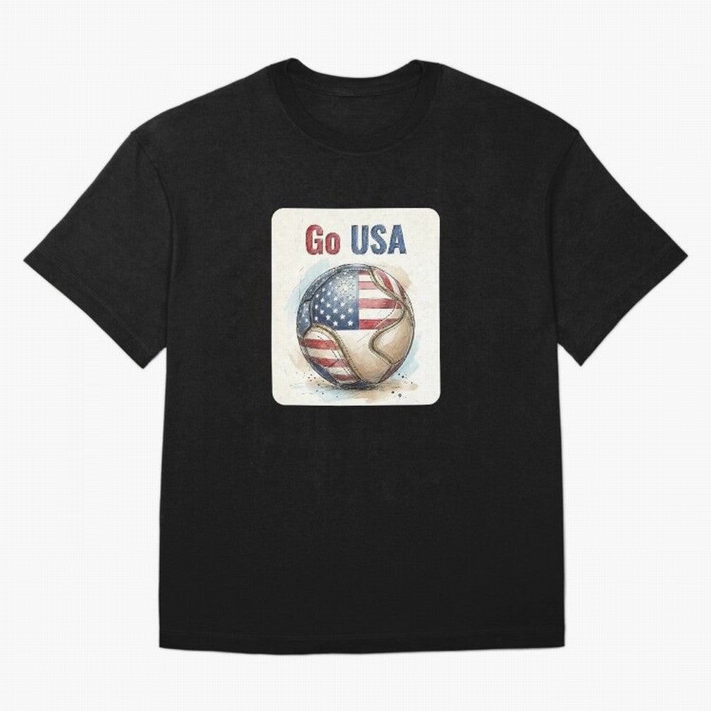 Go USA Soccer Ball Flag | American Football Fan Graphic Tee Classic T-Shirt Relive Legendary Nights from Match Day Hype around FIFA World Cup 2026 Group Stage, Mbappe, Netherlands, Classic Soccer Heritage, Championship Pressure, Fan Loyalty and