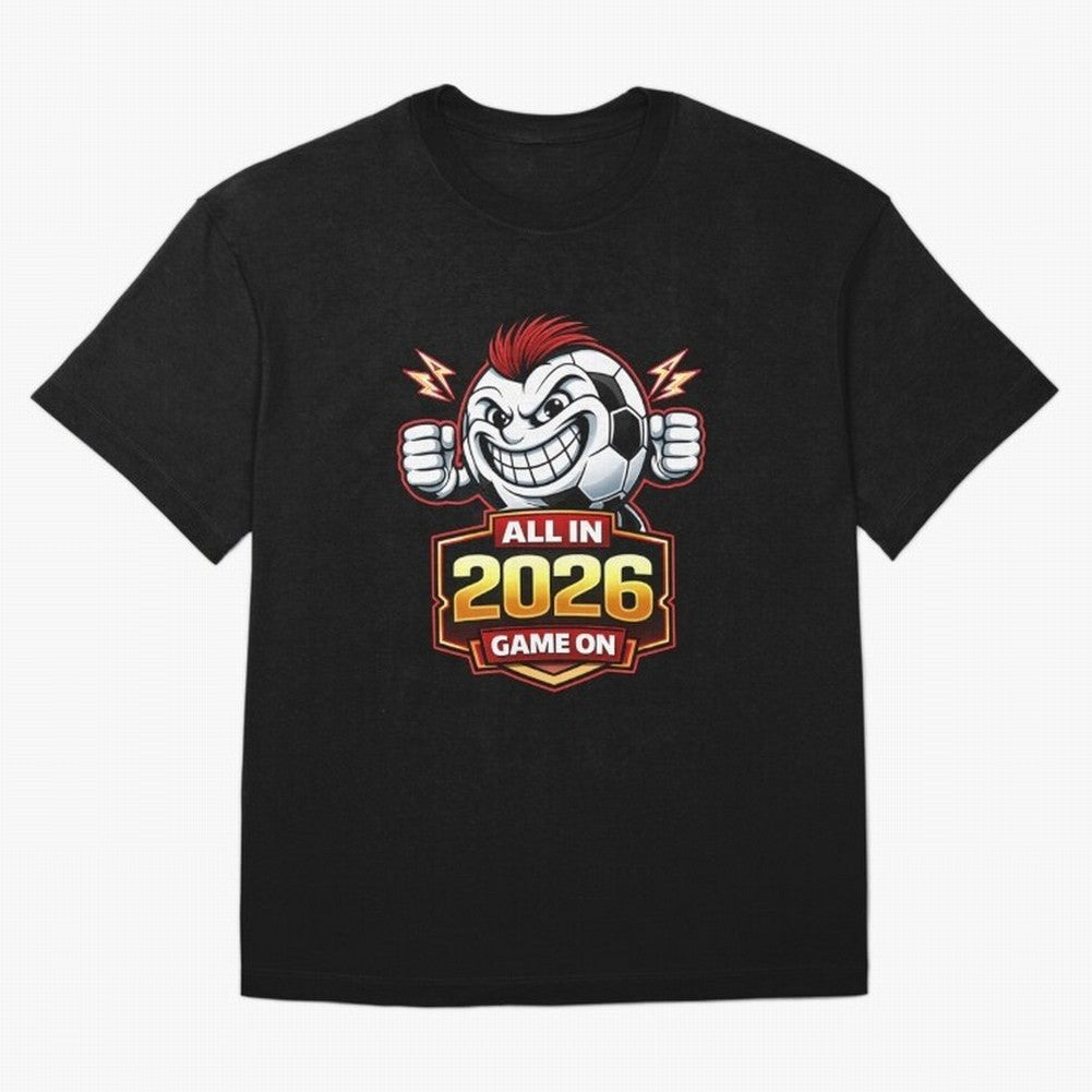 All in 2026 soccer fan design Classic T-Shirt Honor Football Greatness during Match Day Hype around FIFA World Cup 2026 Group Stage, Cristiano Ronaldo, Argentina, Championship Spirit, Famous Goals, Roaring Crowds and International Football Unity;