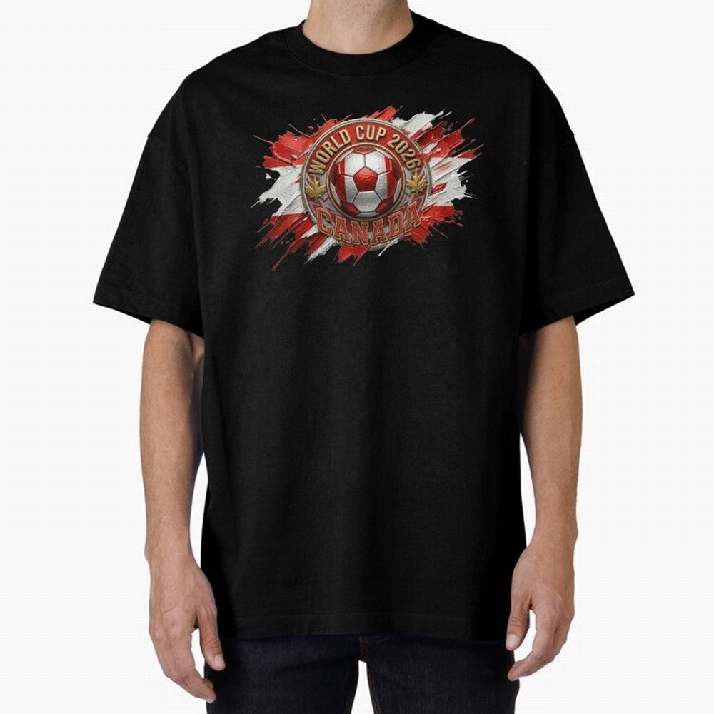 World Cup 2026 Canada Soccer Ball Paint Splash Classic T-Shirt Show Support during FIFA World Cup 2026 USA Canada Mexico Spirit, Made for Brazil, Portugal and Argentina, CR7, Goal Celebration Energy, Supporter Heritage, Football Icons and Worldwide