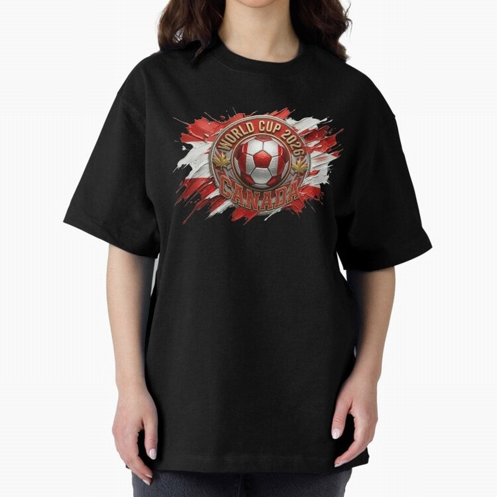 World Cup 2026 Canada Soccer Ball Paint Splash Classic T-Shirt Show Support during FIFA World Cup 2026 USA Canada Mexico Spirit, Made for Brazil, Portugal and Argentina, CR7, Goal Celebration Energy, Supporter Heritage, Football Icons and Worldwide