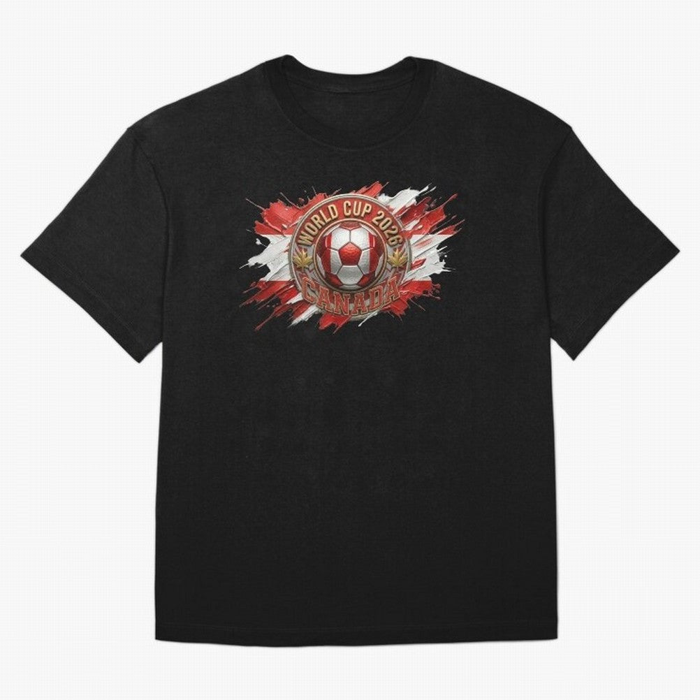 World Cup 2026 Canada Soccer Ball Paint Splash Classic T-Shirt Show Support during FIFA World Cup 2026 USA Canada Mexico Spirit, Made for Brazil, Portugal and Argentina, CR7, Goal Celebration Energy, Supporter Heritage, Football Icons and Worldwide